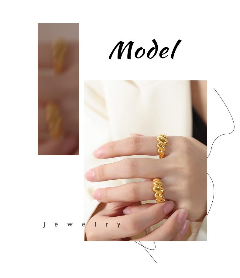 Геометрическое кольцо на фалангу из золота 18 карат - Невыцветающий ретро-дизайн для пар