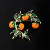 "May Everything Go Smoothly and Everything Be As You Wish. High-end Persimmon Fruit Brooch, Personalized and Creative Brooch