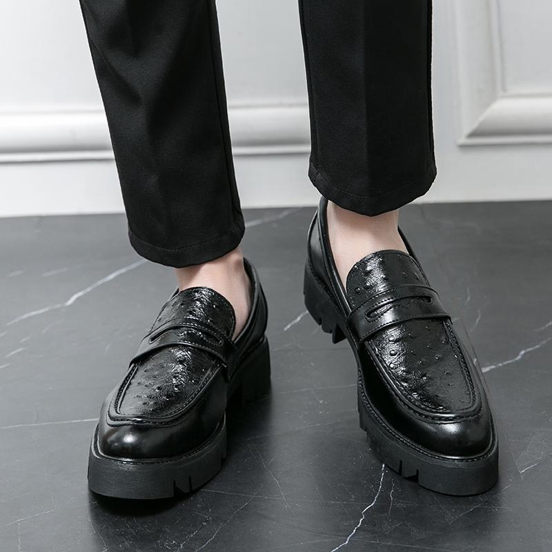 2026 новая мужская кожаная обувь в стиле business casual на толстой подошве, лоферы-слипоны, мужская обувь в британском стиле