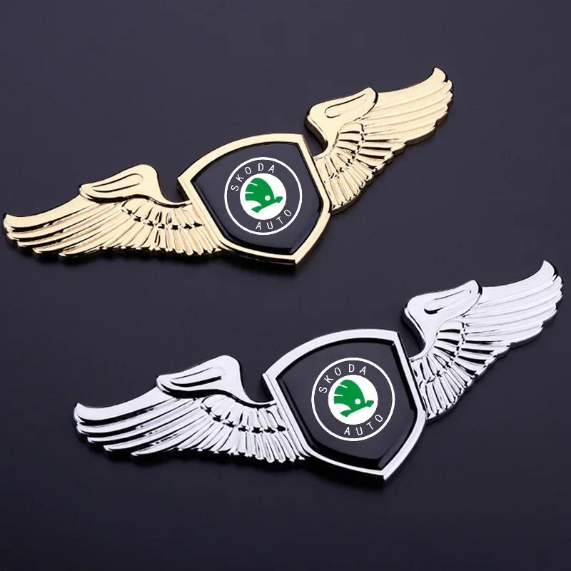 WMZW4 Car Front Bonnet Emblem Sticker for Skoda Fabia 1 Octivia RS Superb 2 Rapid Kodiaq A7 Karoq Citigo Yeti Kamiq Vision S 3d Badge
