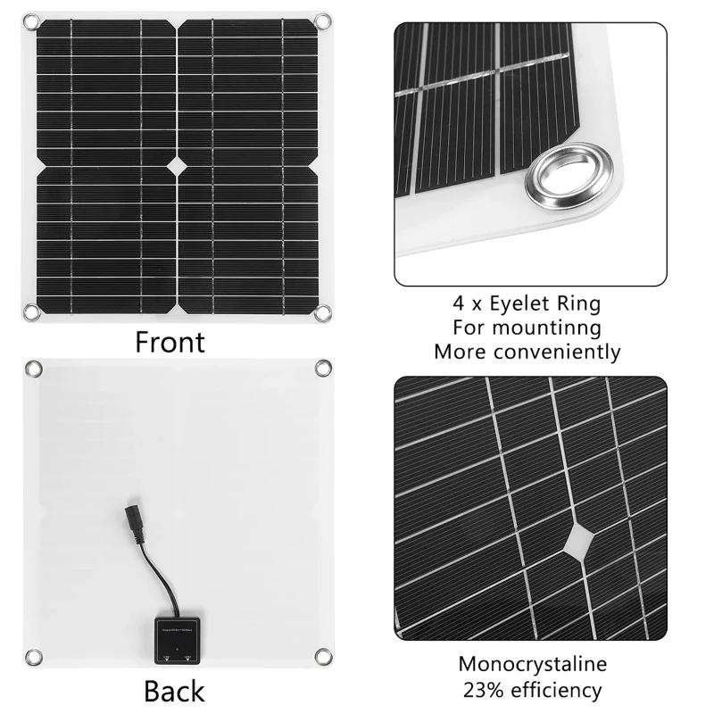 50W Solar Panel Kit Complete 60A Controller USB Power Portable Outdoor Rechargeable Solar Cell Solar Generator for Home