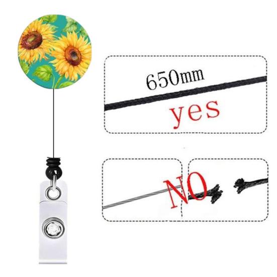 Держатель удостоверения личности с ремешком в виде подсолнуха, эластичный стильный скрытый многофункциональный держатель для бейджей для инвалидов