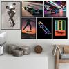 Fashion Skateboard Canvas Poster City Sports Wall Art Pictures for Living Room Bedroom Playroom Bar Club Modern Home Decor Gift