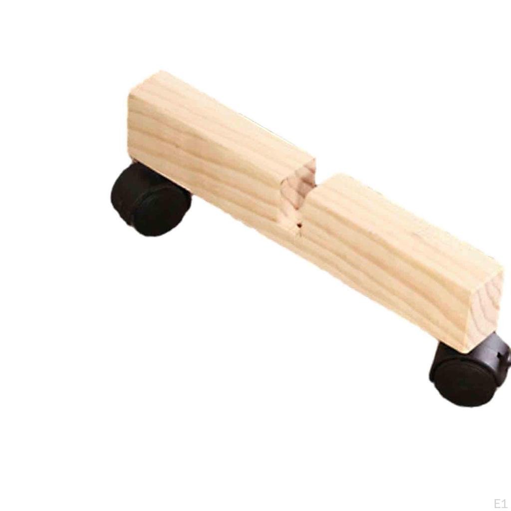 Folding Room Divider Stand Wooden Screen Feet Useful Bracket with Wheels Cut