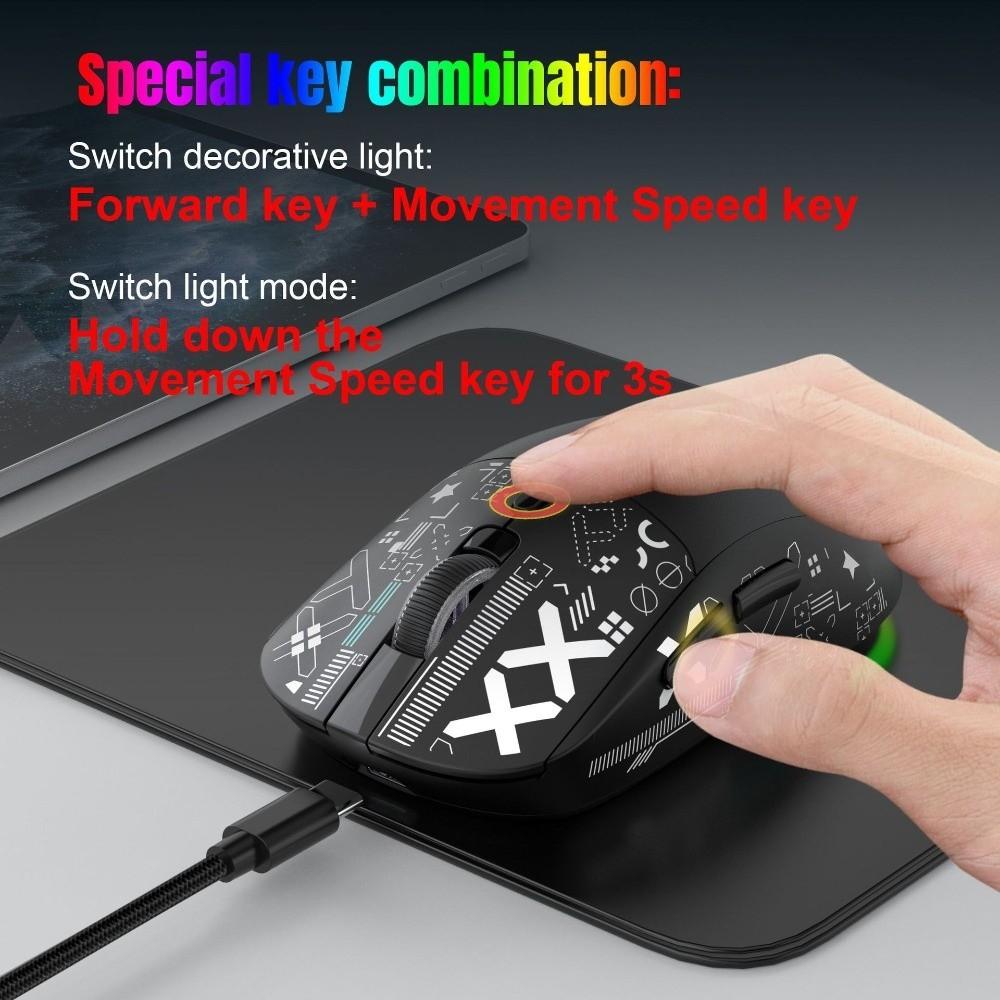 Беспроводная игровая мышь с 3 режимами, цветная RGB, эргономичная, для ноутбука, беспроводная мышь 2.4G, бесшумные кнопки, беспроводная Bluetooth-мышь, для планшета