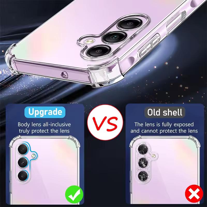 Противоударный силиконовый прозрачный чехол для телефона Samsung Galaxy S25 S24 S23 S21 FE S22 S20 S10 Plus Ultra A73 A55 A54 A53 A35 A14 M36 M54 Чехол с защитой камеры