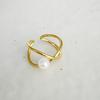 2025 Новое кольцо Infinity Universe Pearl Opening Ring Женское латунное вакуумное гальваническое покрытие 18-каратное золото Знаменитость Темперамент