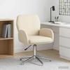 Swivel Chair 54 x 58 x 90 cm Cream Fabric