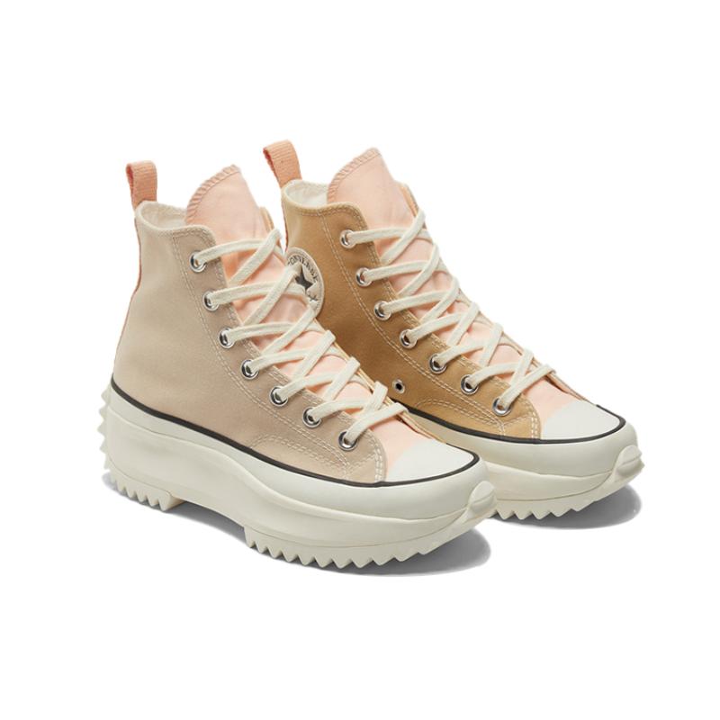 Converse Run Star Hike Fashion High-Top Canvas Shoes Unisex Brown Pink