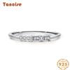 Tancise Classic 925 Sterling Silver  Zircon Ring Ladies Jewelry Wedding Promise Party Gift