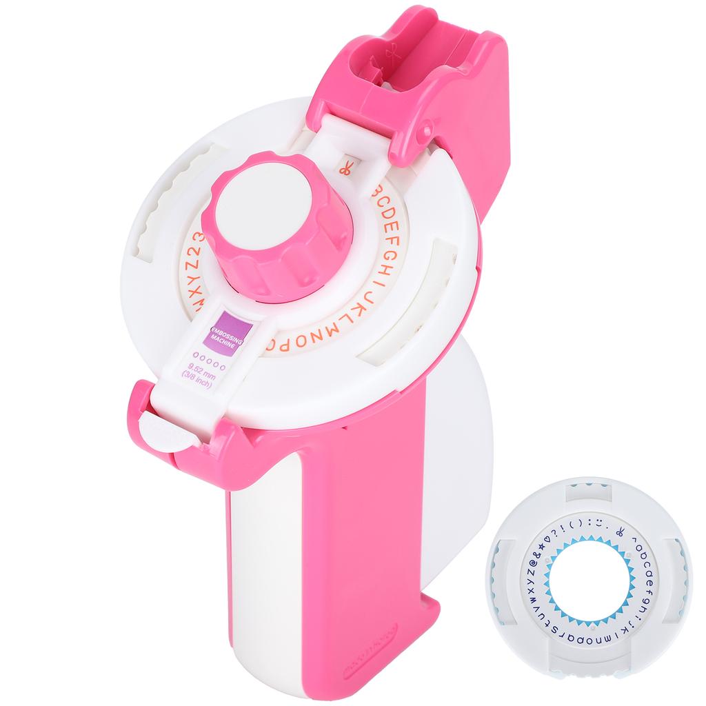 Машинка для тиснения этикеток Mini Manual Typewriter TapePrinter DIY Projects Supplies Pink