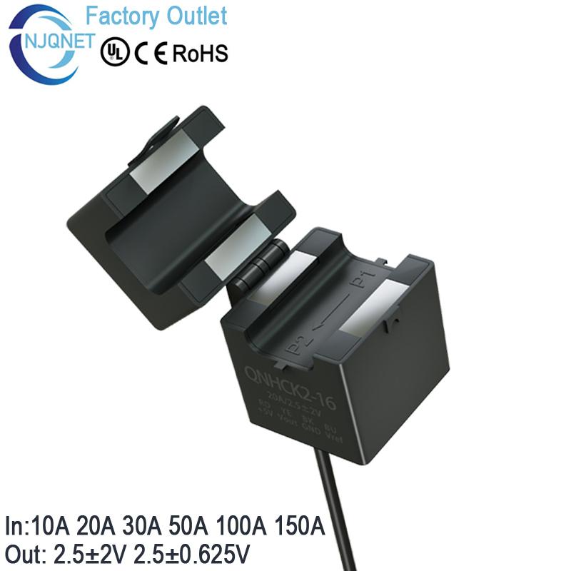 Hall Effect Current Transducer Sensor QNHCK2-16 dc 10A 20A 30A 50A 100A 2.5V±2V 2.5V±0.625V Split core current sensor clamp on