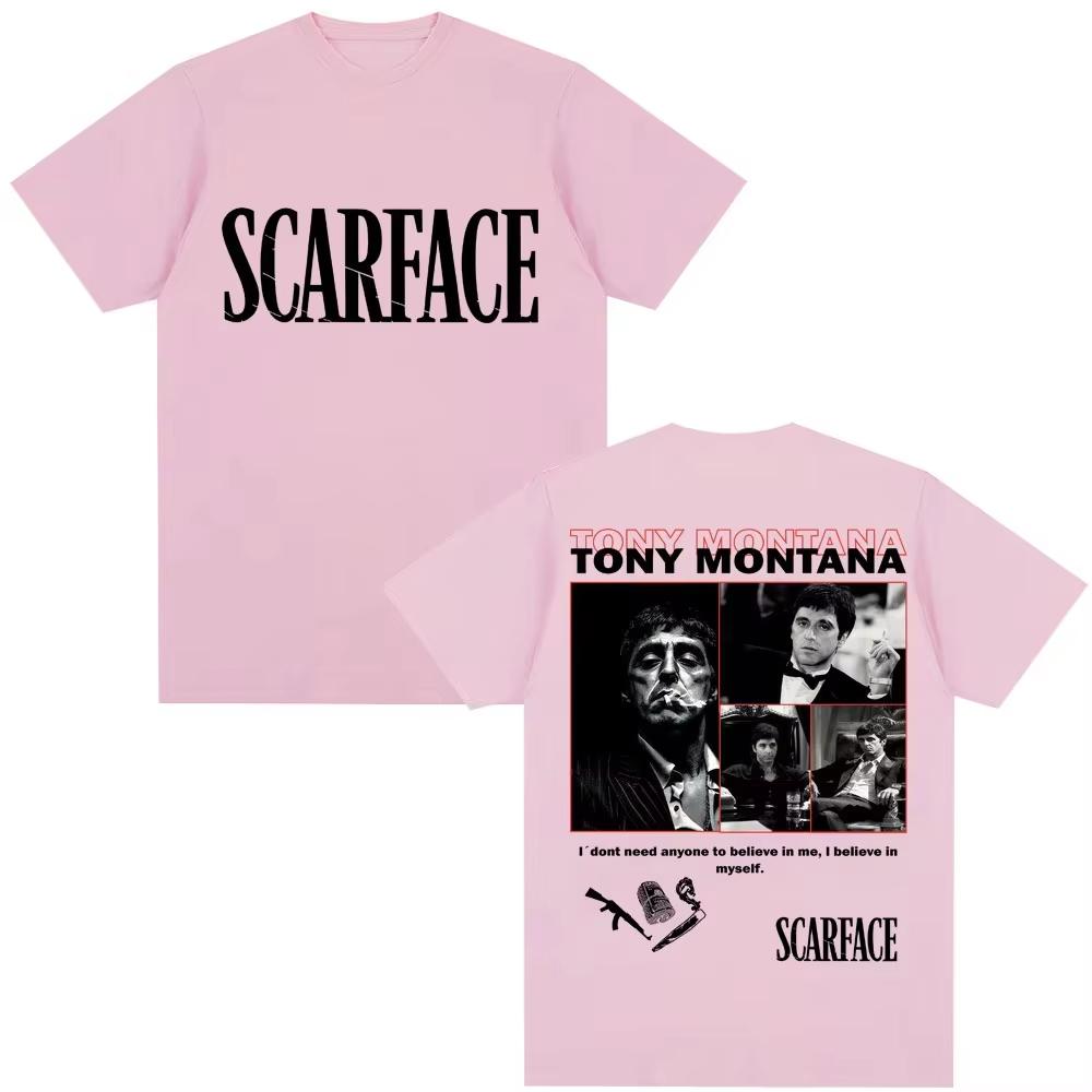 Tony Montana Scarface  Unisexs TShirt The World Is Yours Unisexs Clothing Hip Hop Vintage Short Sleeve Cotton Fashion T Shirts