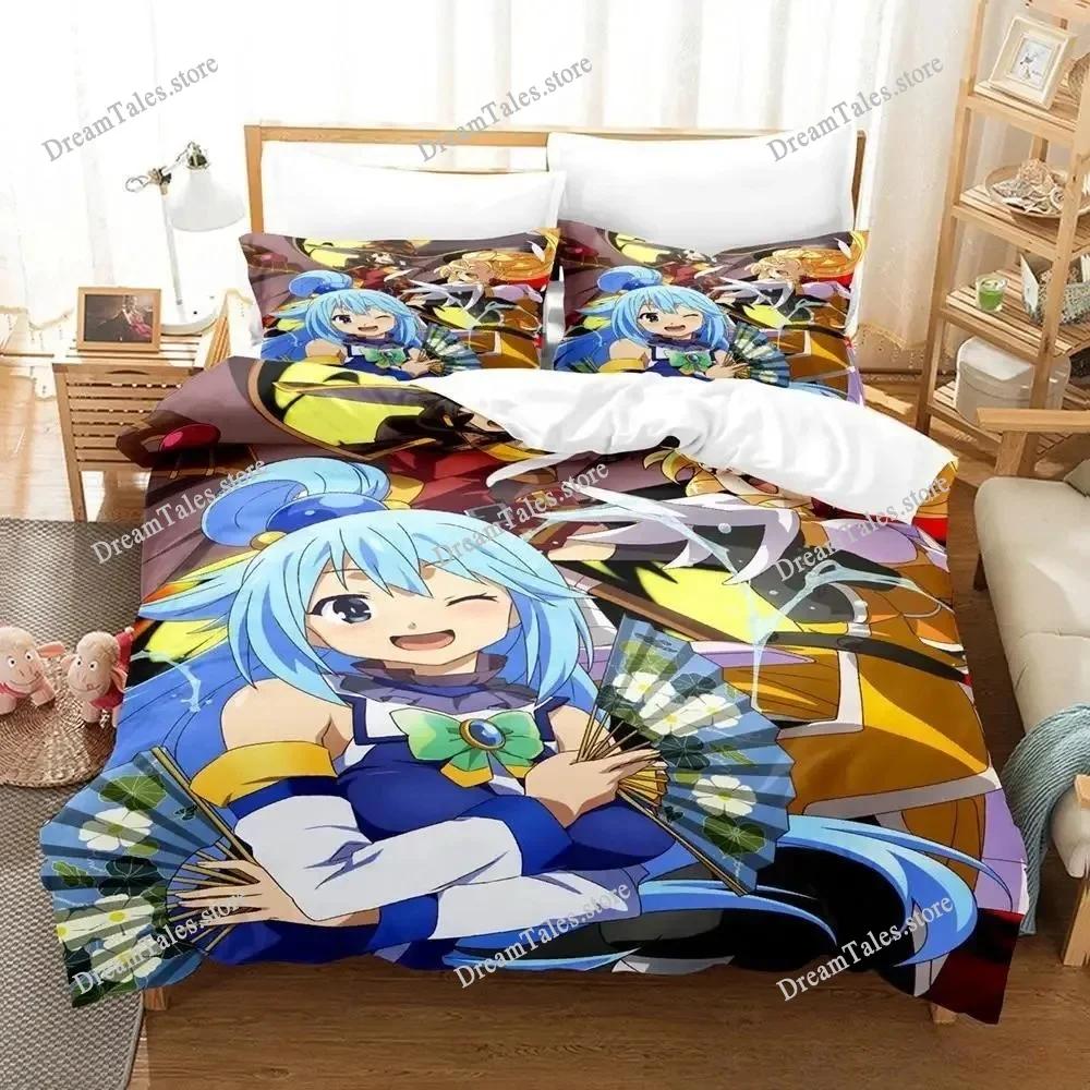 3D Печатный Аниме KonoSuba Комплект Постельного Белья Мальчики Девочки Размер Twin Queen Пододеяльник Наволочка Постельное Детская Взрослая Домашний Текстильextile