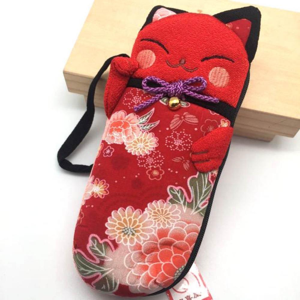 Сумка для очков Lucky Eyewear Мягкий чехол для очков Мешочек для солнцезащитных очков Кот удачи Футляр для очков