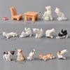 1PC Resin Cats Ornament Kitten Figurine Animal Miniature Fairy Garden Doll House Decoration DIY Micro Landscape Home Decoritions