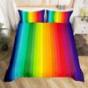 Красочный вихревой постельный комплект, Радужные полосы Пододеяльник Твин Кинг Сайз Тема гордости Покрывало Абстрактное искусство