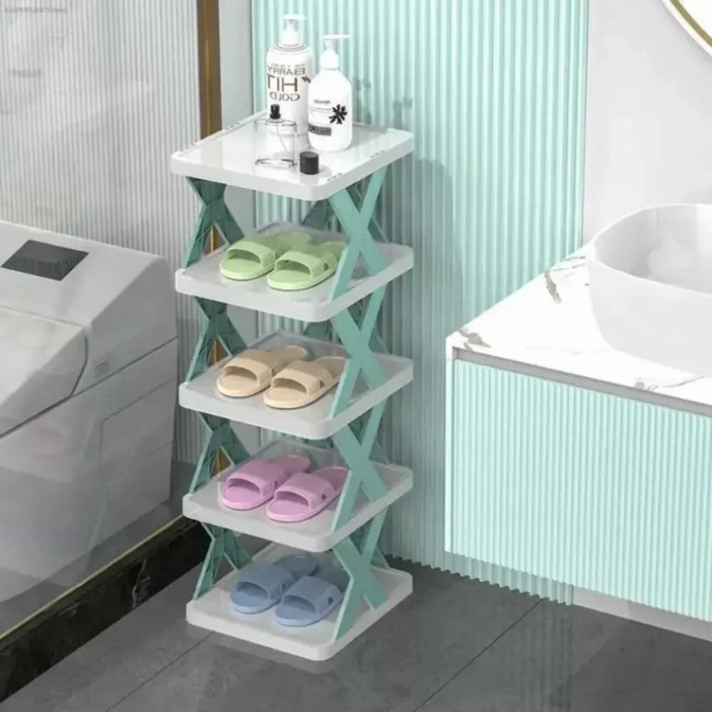 Plastic Folding Shoe Racks Detachable Multi Layer Simple Shoes Shelf Student Dormitory