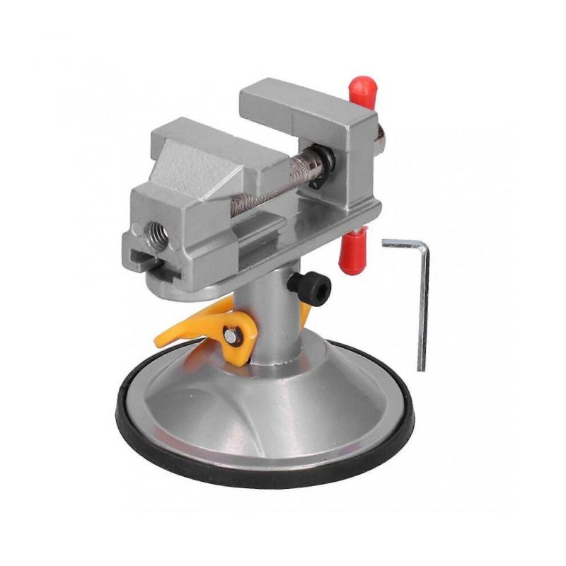 Suction Cup Mini Vise 45# Steel 360 Degree Rotation Mini Hand Tool for Glass Desktop Metal