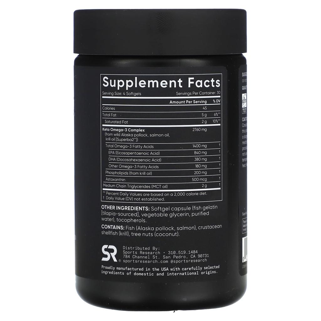 Keto Omega 3 with Salmon Oil, 120 Softgels