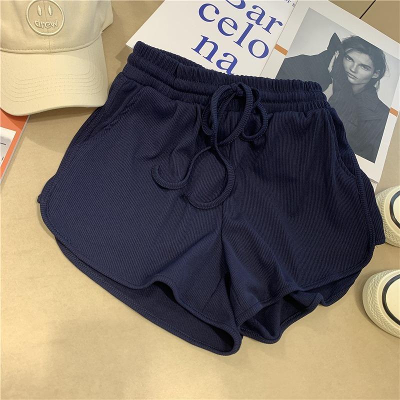 Спортивные шорты Ice Silk, женские летние, с высокой талией, корейская версия, свободные домашние пижамные штаны большого размера, широкие шорты