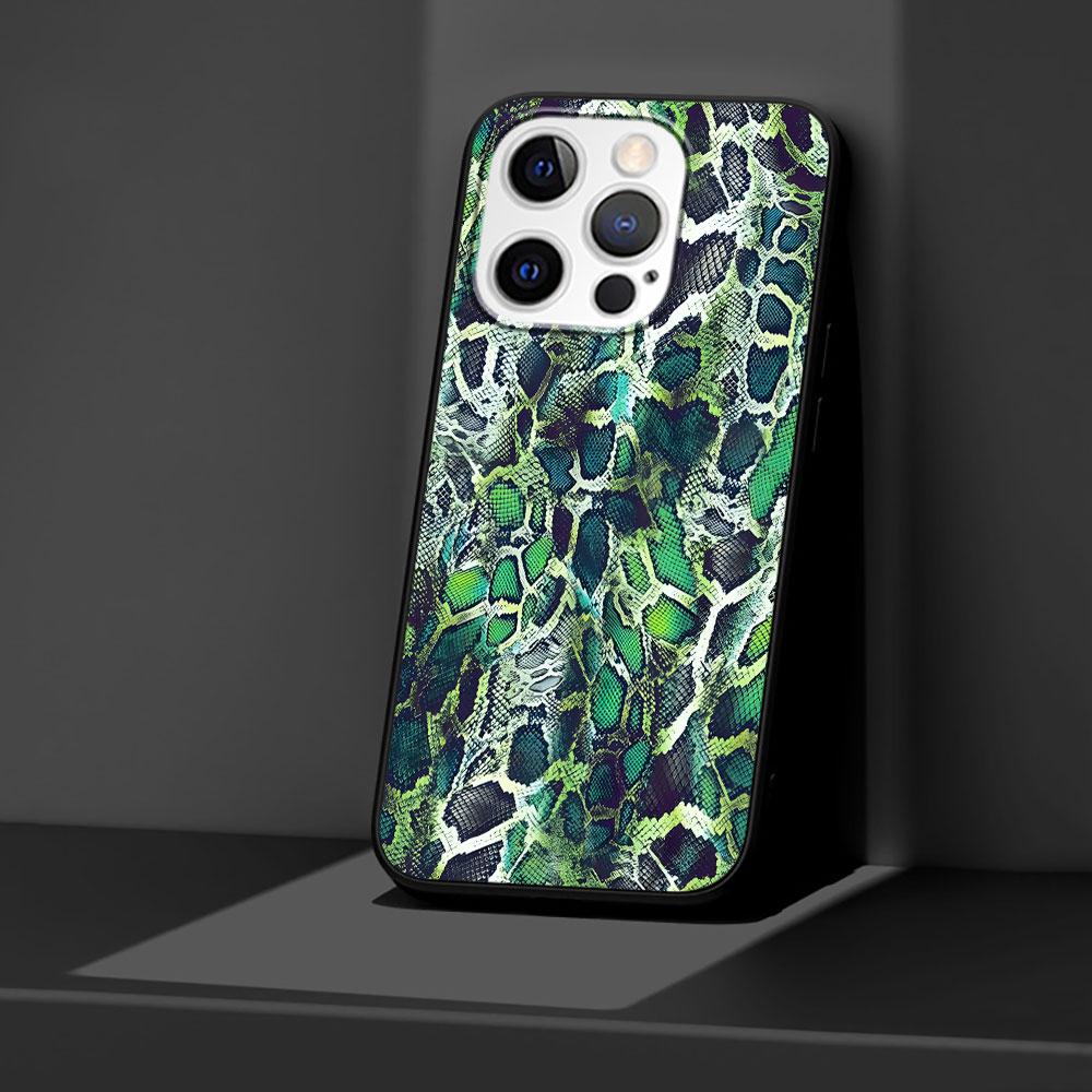 Чехол под змеиную кожу для Apple iPhone 14 11 7 SE 2020 8 X XS 13 12 Mini XR 15 Pro Max Силиконовый Черный Мягкий Чехол для Телефона