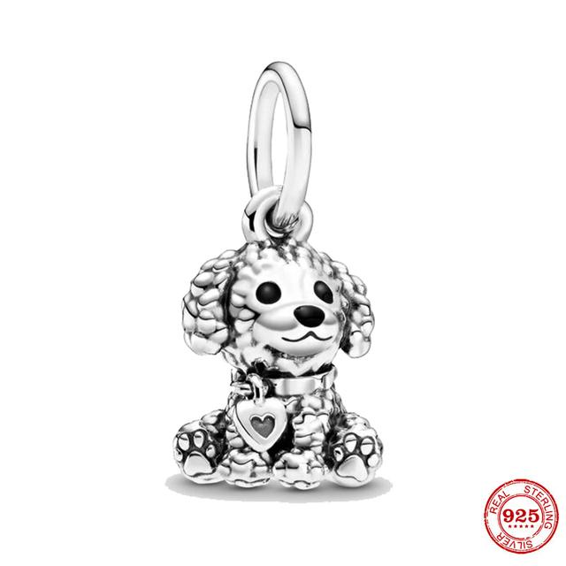 Новый Стерлингового Серебра 925 Единорог Кошка Собака Сова Обезьяна След Милое Животное DIY Тонкие Бусины Подходит Оригинальный Модный Браслет-Подвеска