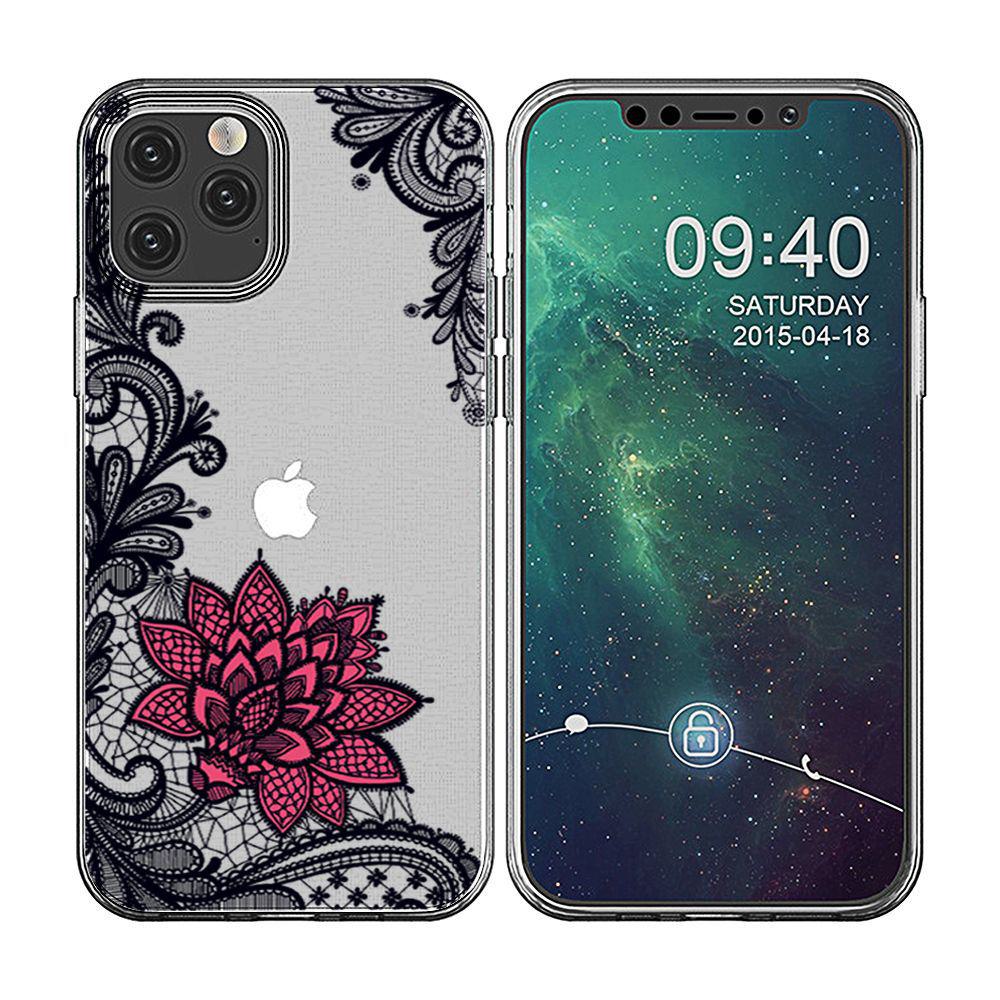 Чехол для мобильного телефона Apple 15 из прозрачного ТПУ 14PRO MAX с кружевным тиснением Soft Shell