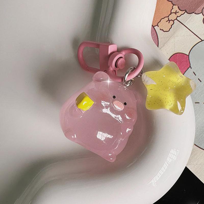 Мультяшная розовая свинья светящиеся фигурки брелок смоляной брелок кулон телефон сумка украшения подарки