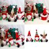 Christmas Plush Santa Gnomes Figurine with Long Hat Handcraft Stuffed Dolls for Holiday Party Decors Table Ornament