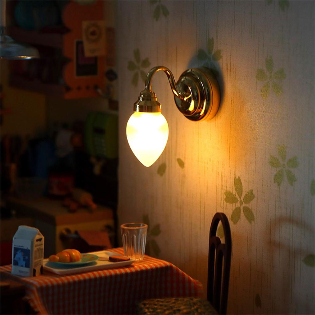 Кукольный домик 1/12 масштаб матовый стеклянный абажур настенный светильник бра для миниатюрного украшения спальни ремесло модель проект дисплей