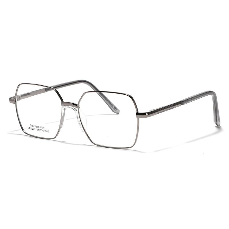 Очки Металлическая оправа Плоское зеркало Седловидные носоупоры Крупная оправа Квадратные очки Женские Простые зеркальные Литературные и Ретро