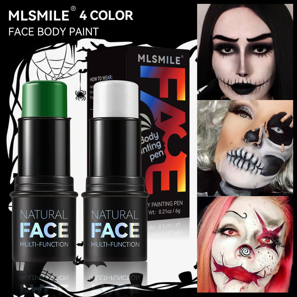 Painting Cream Waterfpoof Long Lasting High Pigmented Body Face Paint Stick Body Art Makeup Cream Created Halloween Vampire Zombie Skull Face Makeup