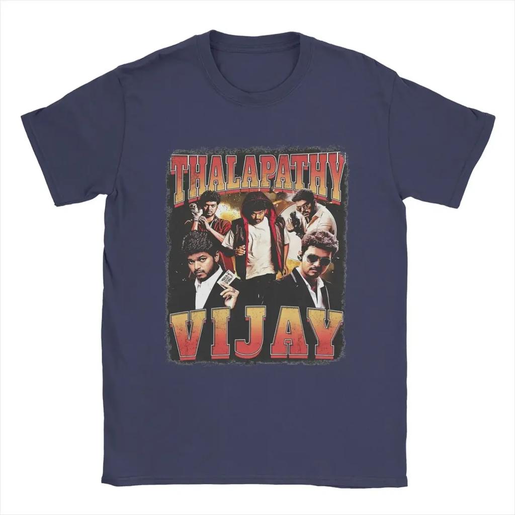 Unisexs Thalapathy Vijay T Shirts 100 Cotton Clothing Funny Short Sleeve Crew Neck Tee Shirt Party TShirt