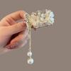 1Pcs Fashion Pearl Tassel Flowers With High Ponytail Hair Clips For Women Hair Accessories