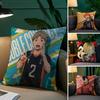 Anime Haikyuu Cartoon Pillow Case Anti-dustmite Pillowcase Invisible Zipper Silky Short Plush Sofa Cushion Cover