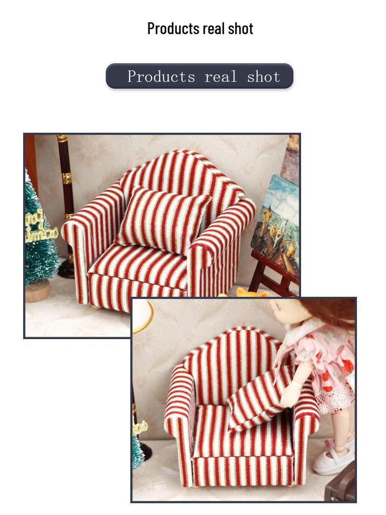 1:12 Миниатюрной мебели для кукольного домика - Одиночный диван для миниатюрной сцены и куклы OB11