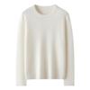 Women's 100% Pure Cashmere Loose Fit Round Neck Sweater - Simple, Versatile, Solid Color Fashion.
