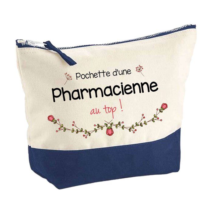 Trousse de maquillage - PLANETEE - Pharmacienne au Top - Grand format - Coton - Impression HD (Fabriquée en France)