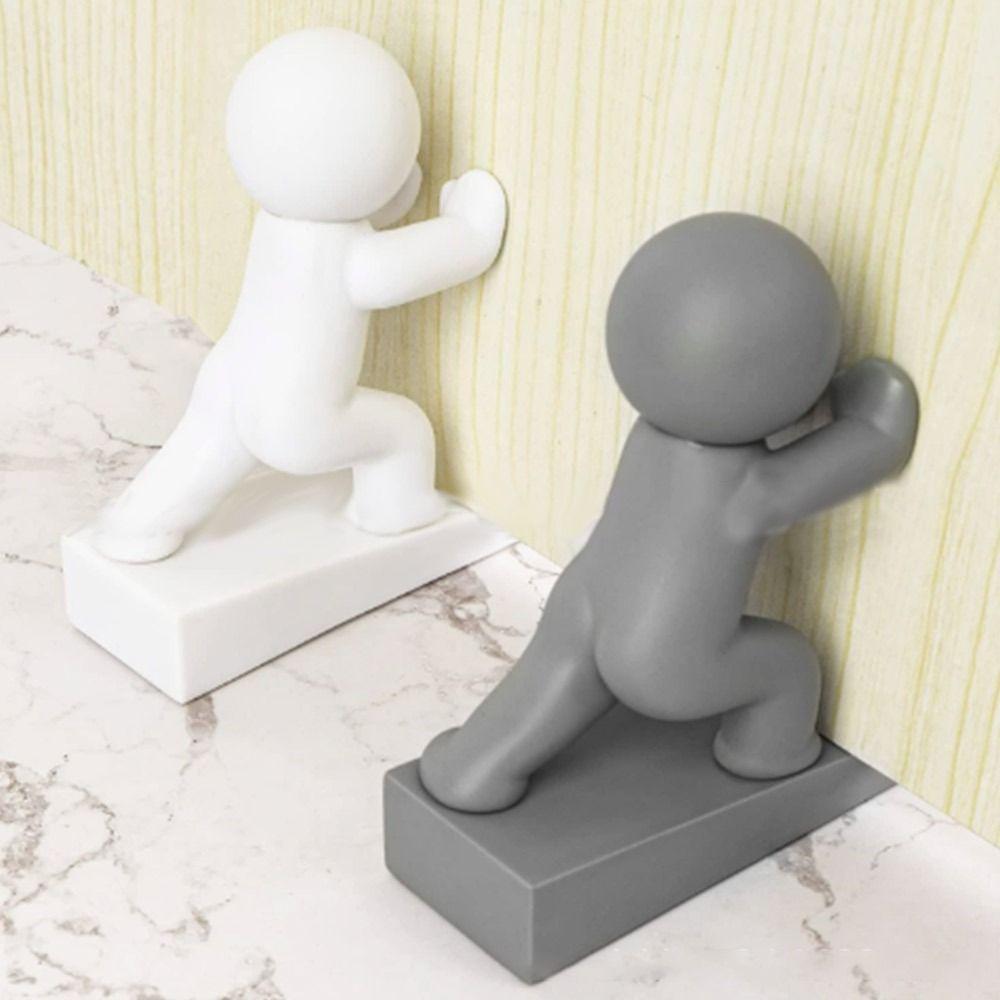 Funny Cartoon Decorative Door Stop Non-slip Action Figure Door Stopper No Drilling Anti Collision Door Bumper for Home&Bedroom