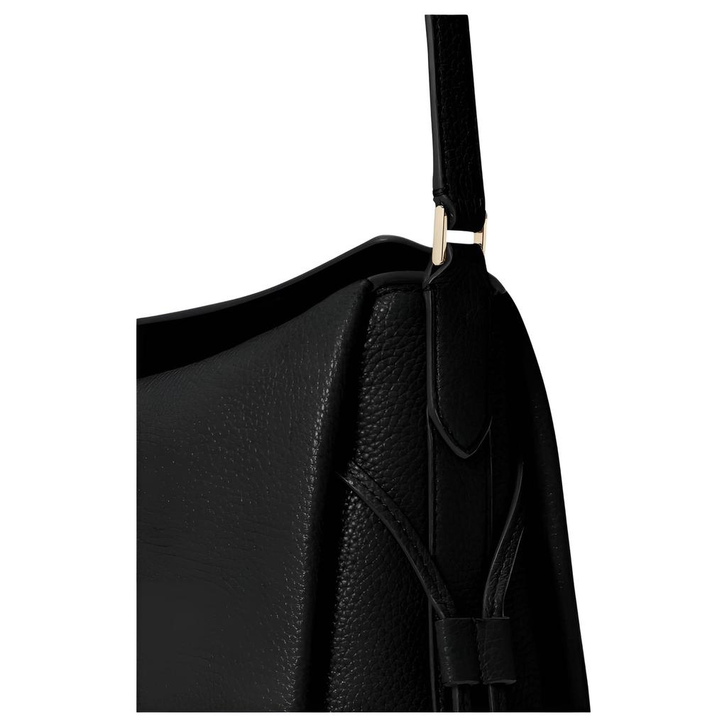 Kate Spade Dumpling Litchi Grain Cow Leather Shoulder Bag Large Women's Black KL013-001