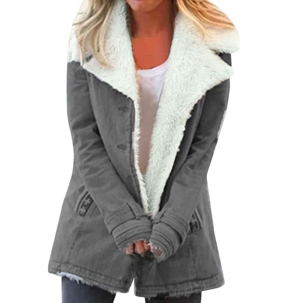 Женская модная повседневная верхняя куртка с длинным рукавом и мягкой подкладкой, теплая куртка на пуговицах из хлопка