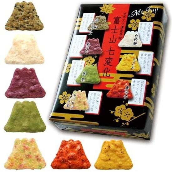 Mount Fuji souvenir sweets senbei individually packaged 7 colors flavors bite-sized 1 box 30 pieces Lab