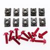 10 Pcs Aluminum Alloy Screw Bolt and U Type Clips with Nut M5 5mm for Motorcycle Scooter ATV Moped