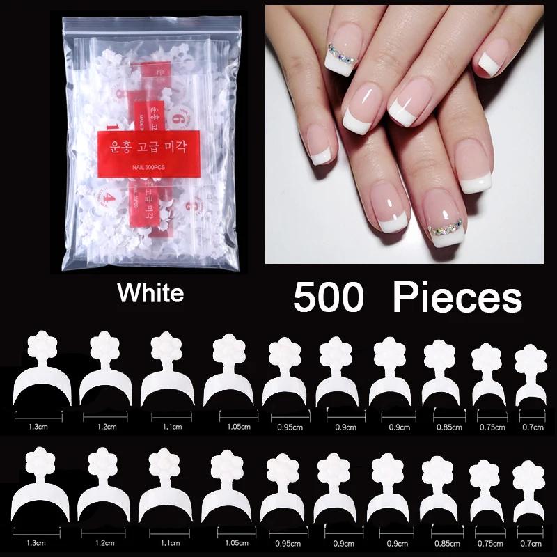 500PCS Natural Transparent Ballerina Almond Round End Full/Half Ballet Coffin French False Nail Tips Fake Toenail Tip Manicure