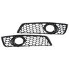 Pair Front Fog Light Grille Cover Gloss Black 8P0807682D Left Right Replacement for A3 8P 2009‑2013
