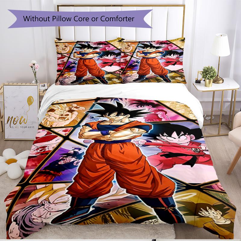 3pcs Duvet Cover Set (1*Duvet Cover + 2*Pillowcase, Without Core), DRAGON BALL Print Soft All‑Season Bedding Set, Home Bedroom Decor Gift