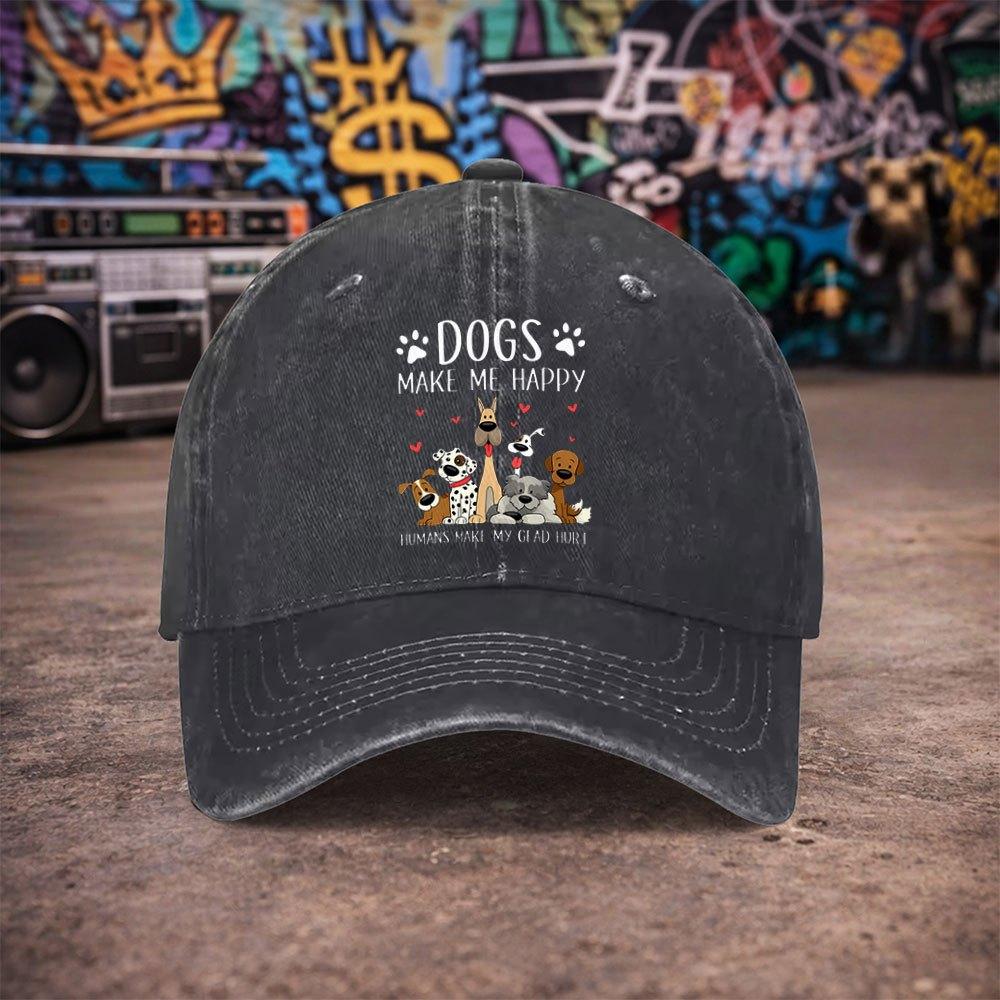 pc Unisex Cute Pet Dog Print Vintage Washed Baseball Cap Unisexs Trendy Hat Versatile Duckbill Cap Fun Print A Unique Bir