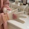 Плюшевые теплые перчатки любовь зима плюс бархат милые пальцы сенсорный экран для защиты от холода студентки принцесса стиль, подходят для cy