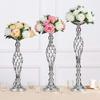 Romantic Golden Flower Stand Vintage Candle Holders Elegant Style Floral Display Rack  Party Dinner